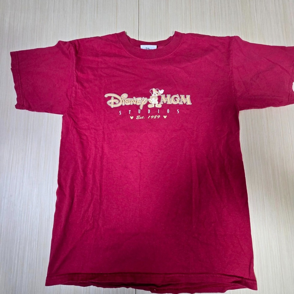 Walt Disney World T Shirt Men's Medium‎ Pink 100% Cotton Short Sleeve Pullover